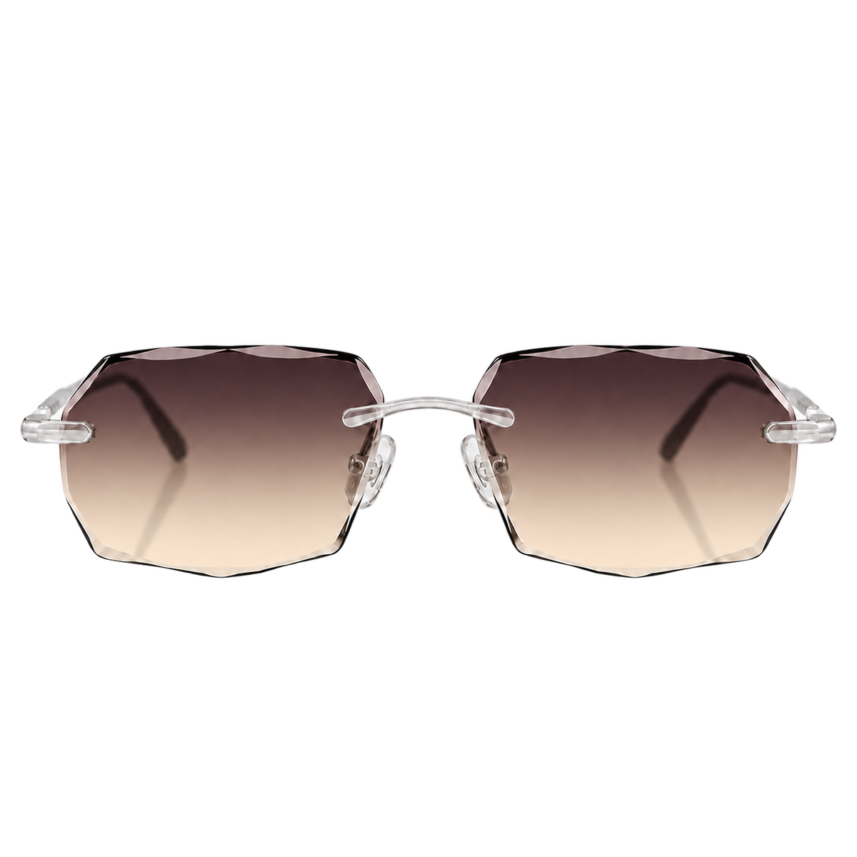 OCCI — black camel, Full Diamond Cut lenses on transparent display frame