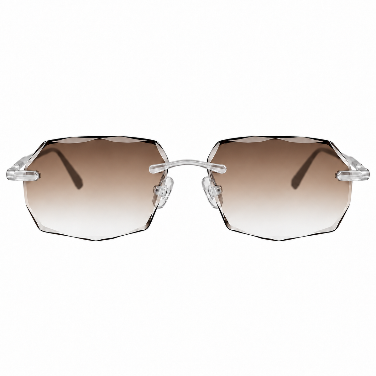 OCCI — Coffee Brown — Full Diamond Cut on transparent display frame